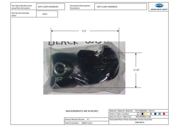 Walker Bay Boat Seat Clamp, WB10 #26041