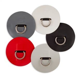 BLUE RED 2 X INFLATABLE BOAT STAINLESS D-RINGS 6" PVC PATCH GRAY Black 