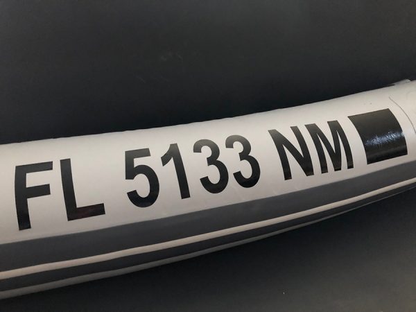 custom registration numbers on inflatable boat