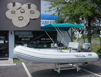 Sunbrella 3-Bow Bimini Kit for Inflatable Boats with Hardware