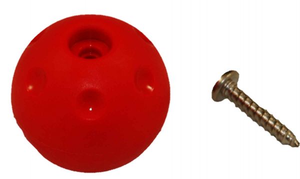 Walker Bay Tiller Ball w/Hardware, Red (Part #17084)