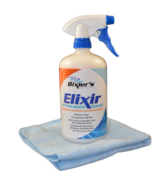 Bixler's Elixir™ Inflatable Boat Polish, UV Protectant and Exterior Sealant, Quart with Free Blue Microfiber Cloth