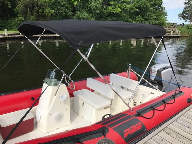 Inflatable Boat Bimini Top with Storage Boot (Ready to Ship)